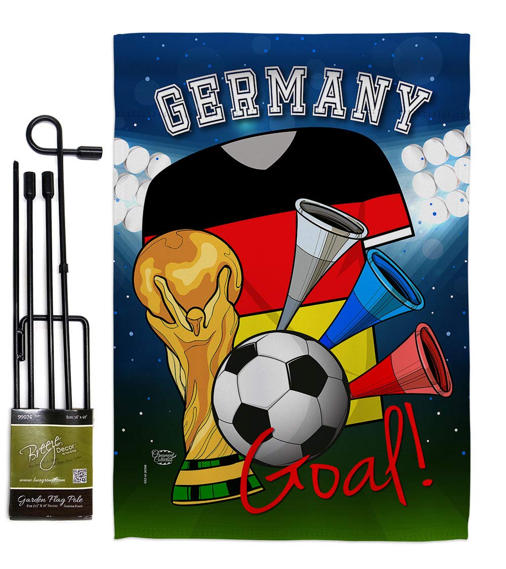 Germany World Cup Soccer Garden Flag Set - Double-Sided Yard Decor for Football Fans