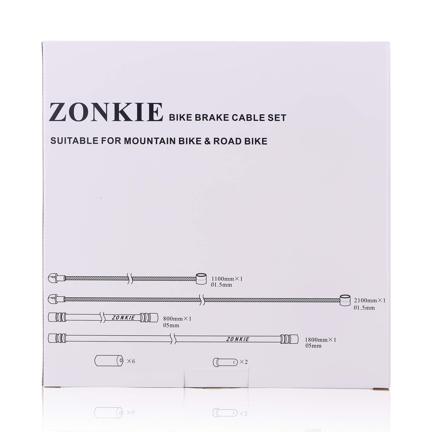 Zonkie Bike Brake Cable Set - Universal Brake Cables for Mountain Bikes & Road Bikes | Durable Braking System for Cycling, Commuting & Outdoor Adventures