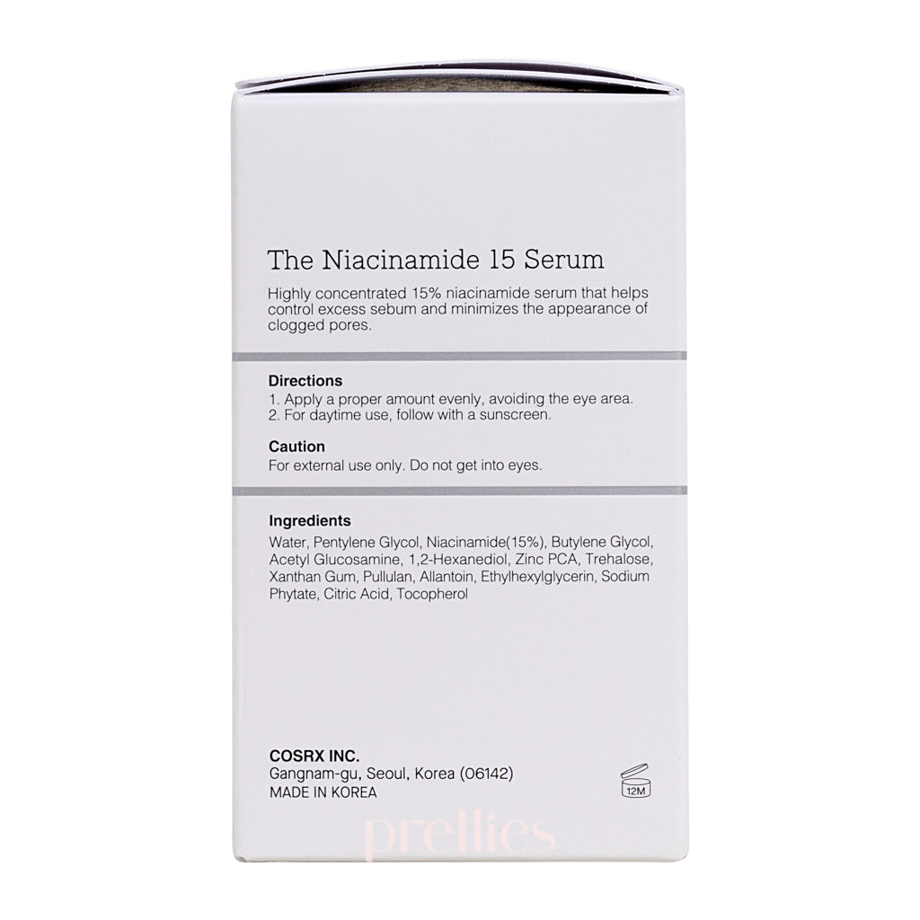 COSRX The Niacinamide 15 Serum 20ml - Brightening & Hydrating Face Serum for Dark Spots & Pores - Perfect for Daily Skincare Routine & Nighttime Treatment