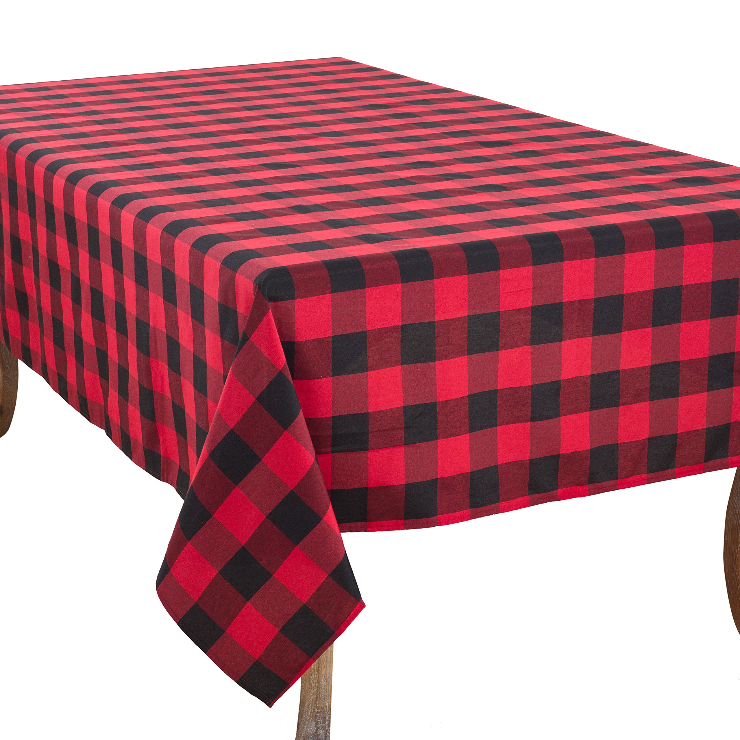 Premium SARO LIFESTYLE Cotton Blend Buffalo Plaid Tablecloth - 70