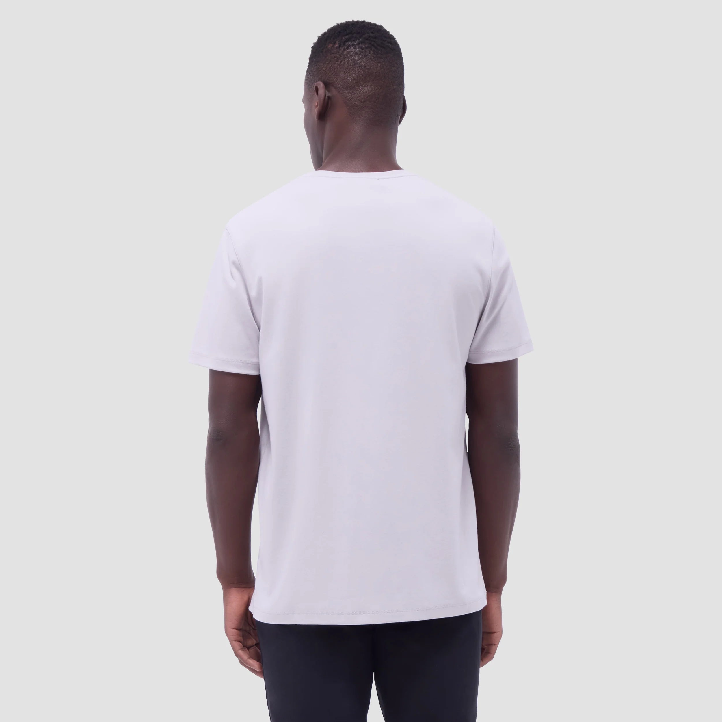Bugatchi Holden Premium Pima Cotton V-Neck T-Shirt for Men - Soft & Comfortable Casual Wear - Platinum Color - Perfect for Everyday Outfits, Lounge & Travel