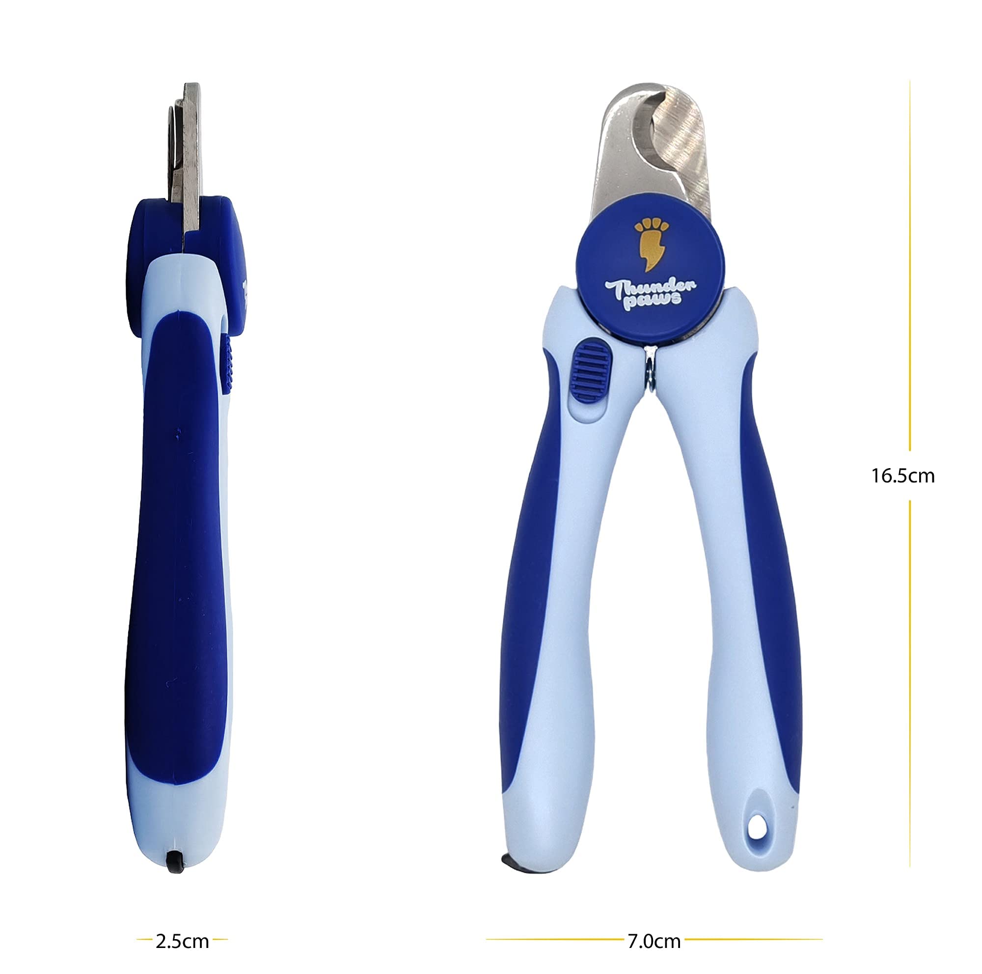 Premium Dog Nail Clippers with Safety Guard & Nail File - Professional Grooming Tool for Medium to Large Dogs - Blue Pet Nail Trimmer for Safe At-Home Grooming & Paw Care