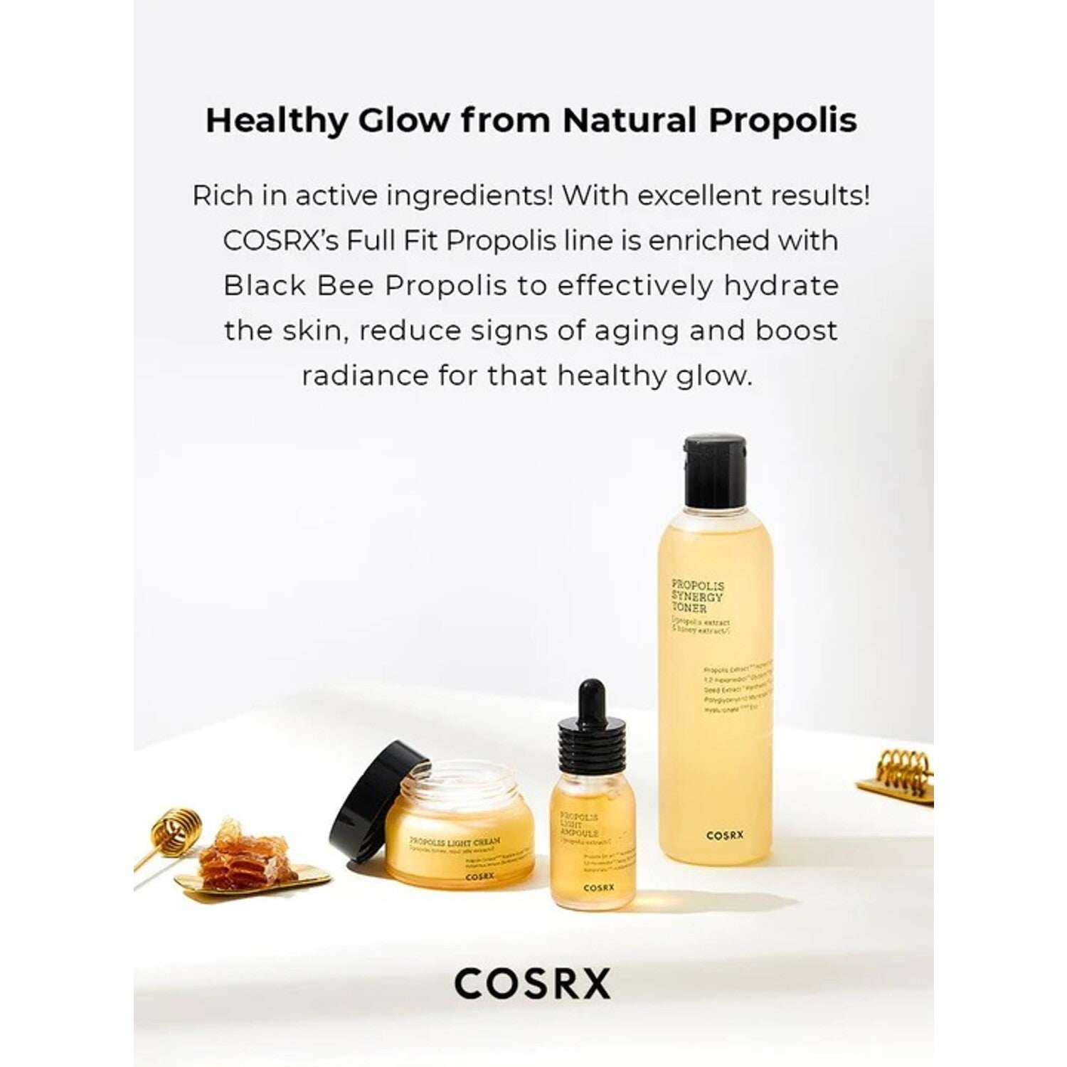 COSRX Full Fit Propolis Light Cream 65ml - Hydrating Moisturizer for Dry & Sensitive Skin | Day & Night Face Cream with Propolis Extract | Korean Skincare for Glowing Complexion | Perfect for Daily Hydration & Skin Barrier Repair