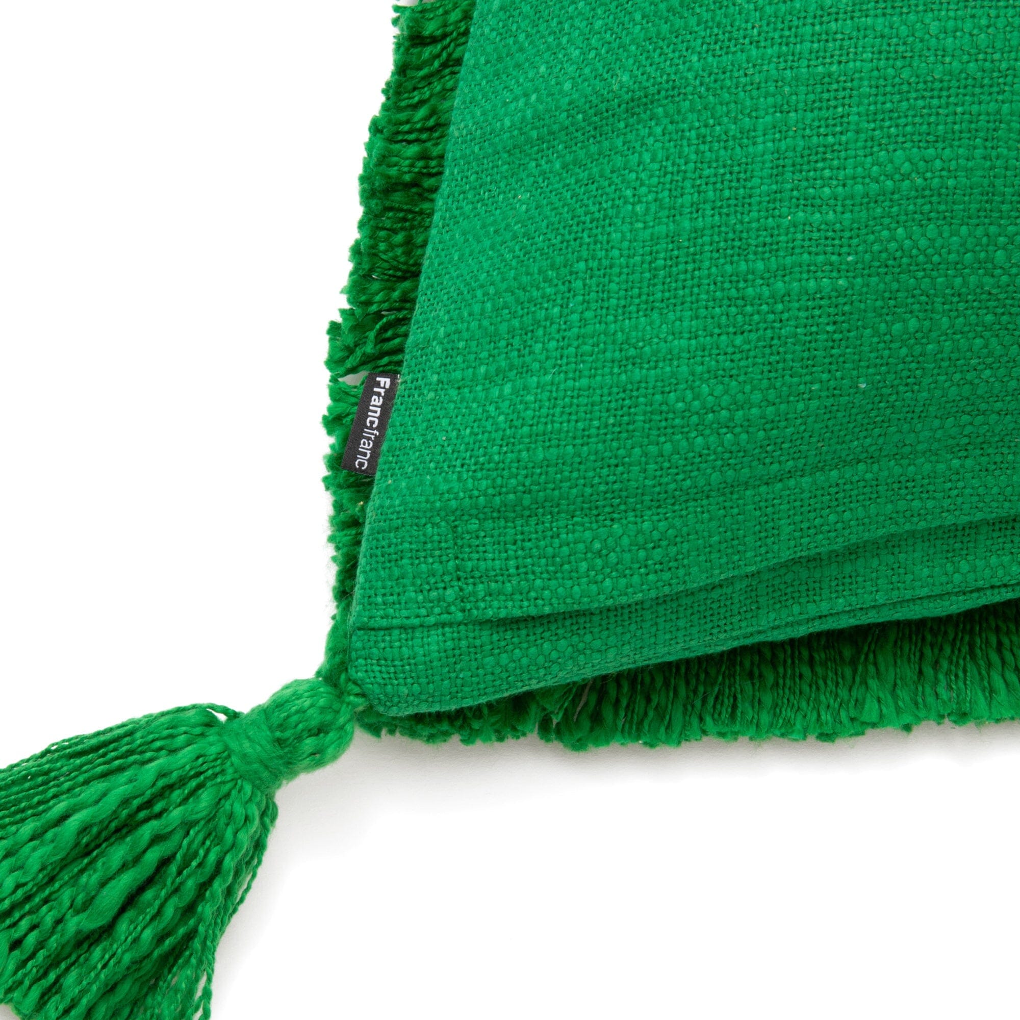 Bohemian Fringe Tassel Cushion Cover 18x18 Inches Green - Decorative Throw Pillow Case for Sofa, Bed, Living Room & Boho Home Decor