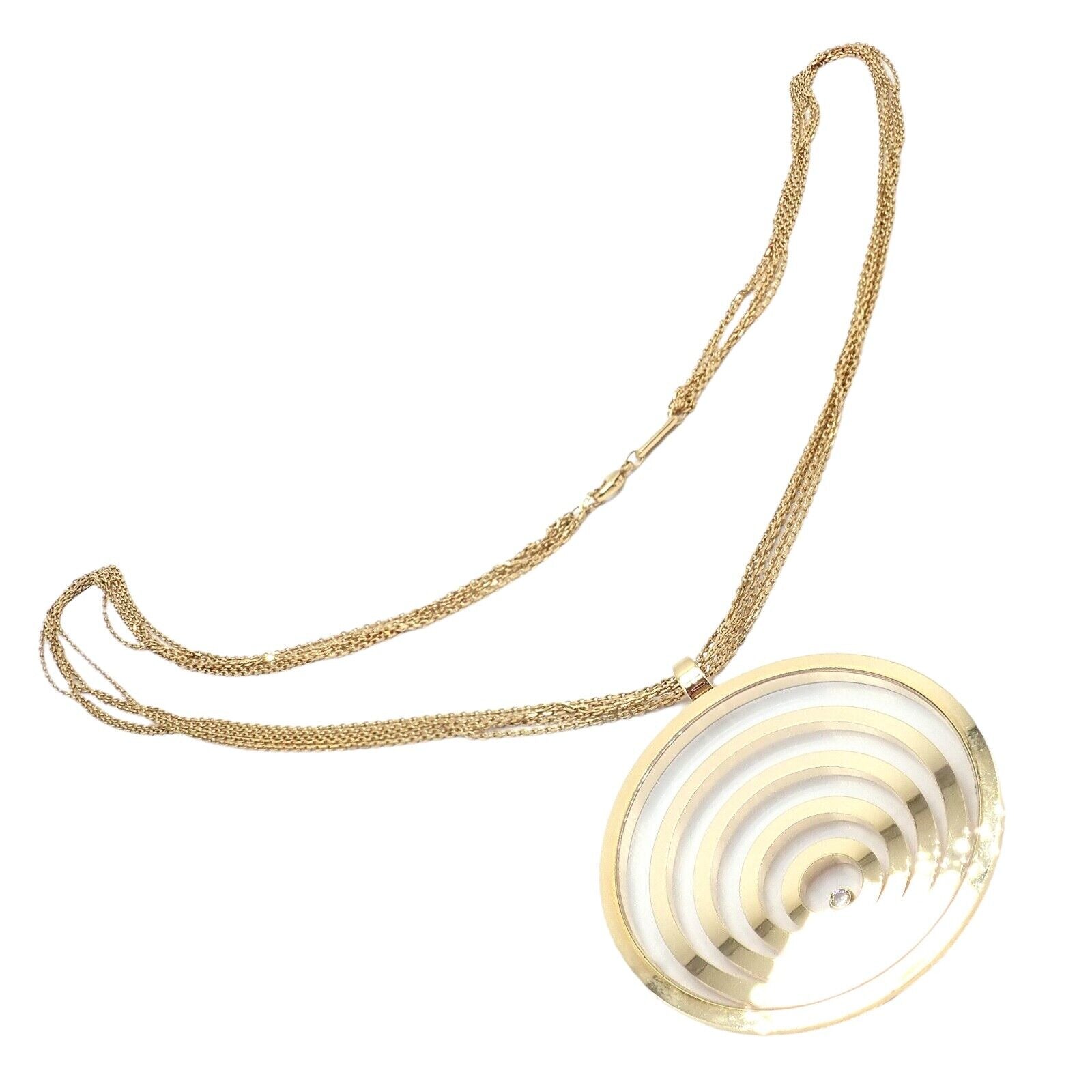 Chopard 18k Yellow Gold Extra Large Happy Spirit Diamond 5 Strand Necklace for Women - Luxury Diamond Pendant Necklace for Anniversary, Wedding & Special Occasions