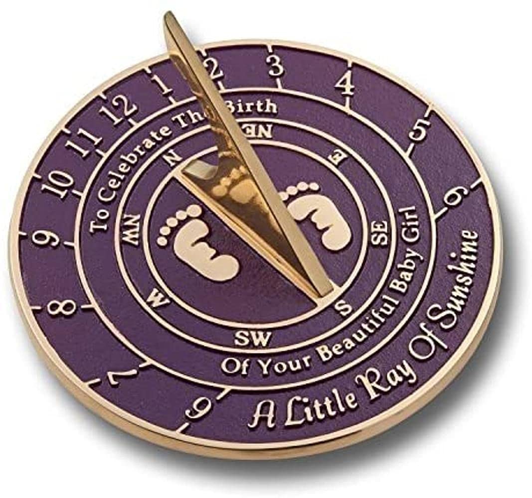 NauticalMart Baby Sundial Gifts - Unique Baby Shower Present, Christening Gift & Nursery Decor for Newborns | Perfect for Beach-Themed Nurseries, Outdoor Playtime & Educational Learning