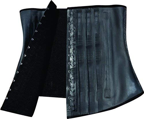 Women's Latex Waist Trainer Corset - Underbust Sport Girdle for Weight Loss & Hourglass Body Shaping - Black | Tummy Control for Workouts, Postpartum Recovery & Everyday Wear