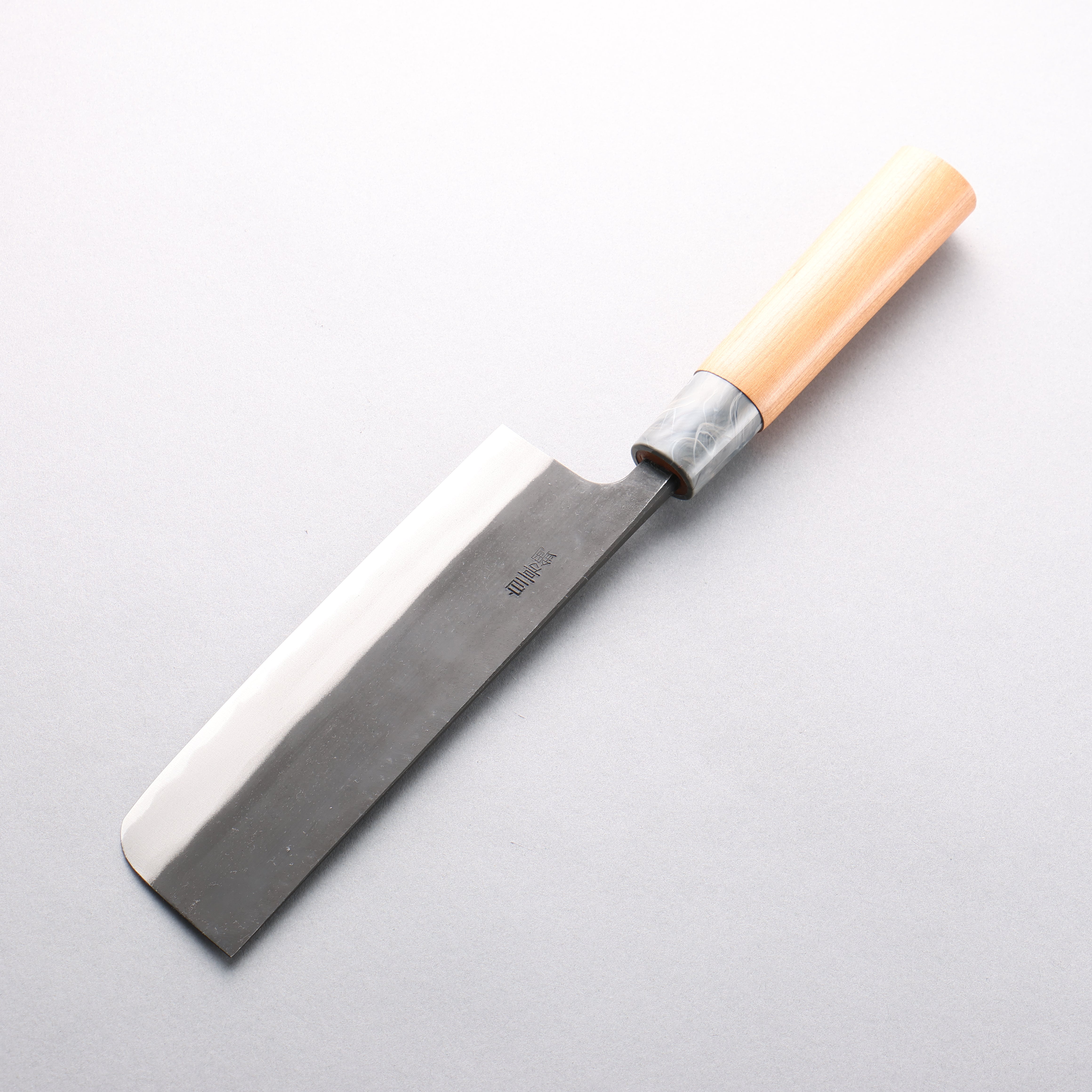 Premium Nao Yamamoto White Steel No.2 Kurouchi Nakiri Knife 165mm - Japanese Cherry Wood Handle - Professional Chef & Home Cooking Vegetable Chopper