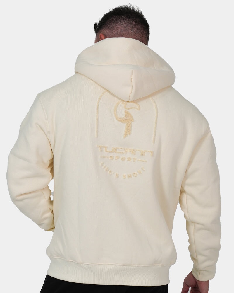 Luxe500 Zip Hoodie for Women - Soft Fleece Pullover with Front Pockets, Apricot Cream - Cozy Casual Wear for Outdoor Activities & Lounge