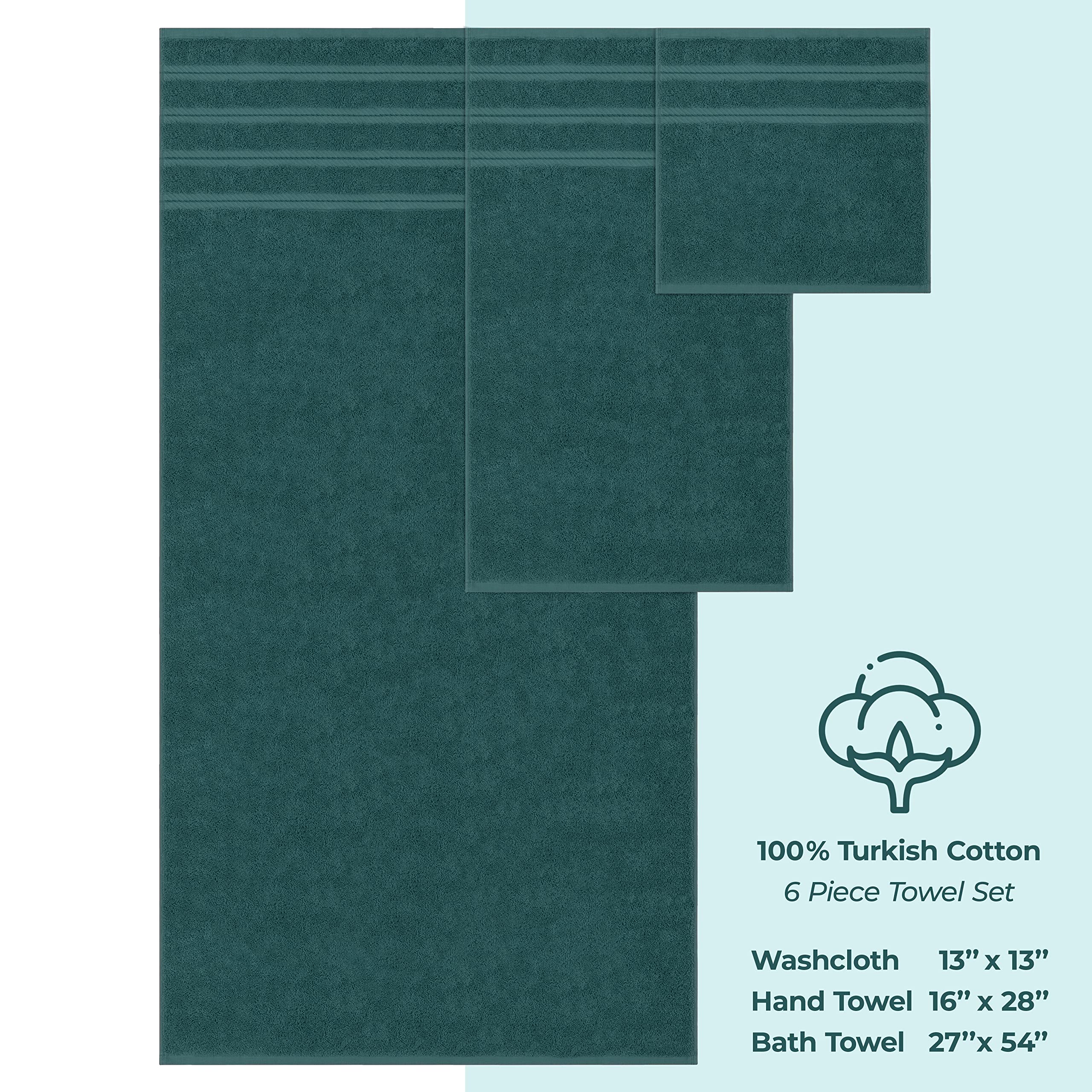 Premium 6-Piece Soft Linen Towel Set with 4 Bath & 4 Hand Towels - Ultra Absorbent Luxury Bathroom Essentials for Spa, Guest Rooms & Beach Trips