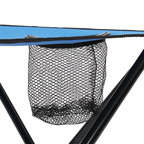 Portable Folding Camping Table with Carrying Bag - Lightweight Oxford Cloth & Steel Frame Picnic Table with 2 Mesh Cup Holders - Compact Outdoor Side Table for Camping, Beach, Fishing, Hiking, Picnics & Backyard BBQs (Blue) - Perfect for Outdoor Adventures & Family Gatherings