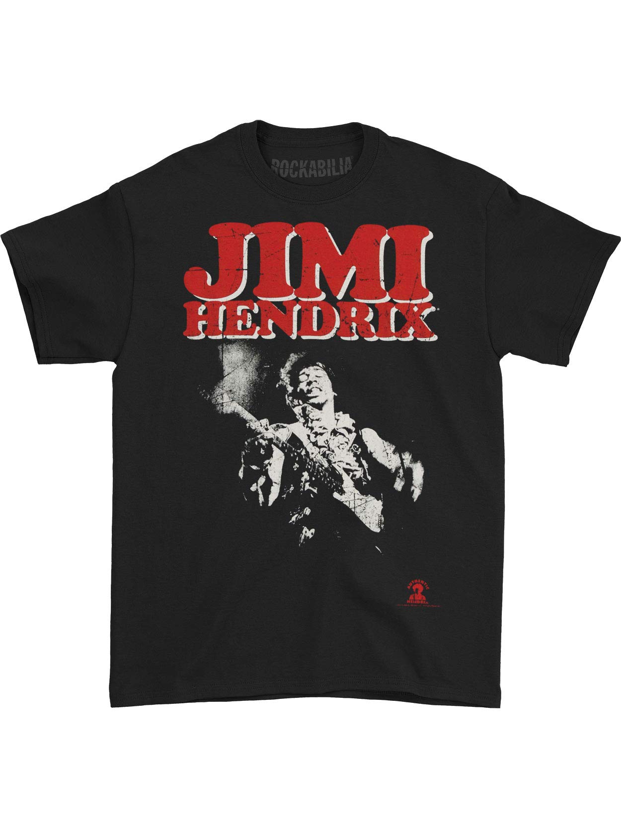 Jimi Hendrix Men's T-Shirt - Classic Block Logo Graphic Tee - Black Small Size - Perfect for Concerts, Casual Wear & Rock Music Fans