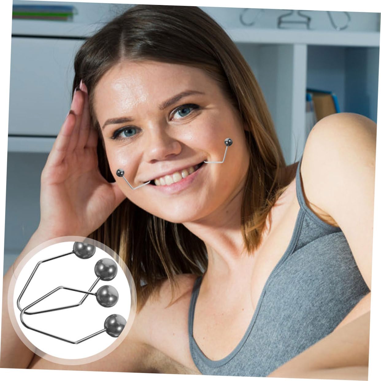 Metal Dimple Trainer for Cheeks - Facial Exerciser & Dimple Maker Set - Tone Facial Muscles for Natural Dimples - Perfect for Beauty Routine & Self-Care
