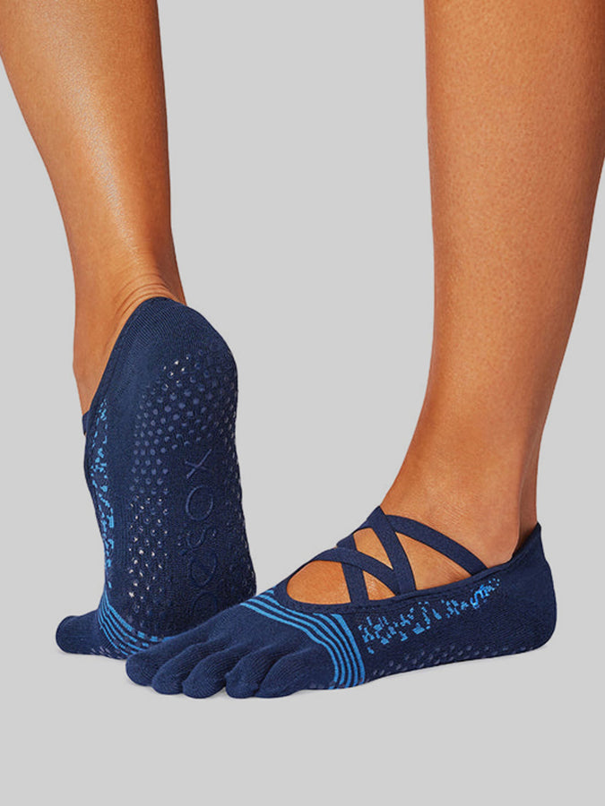 ToeSox Elle Tec Full Toe Women's Non-Slip Yoga Socks for Pilates, Barre & Workout - Breathable Grip Socks for Dance, Fitness & Home Exercise