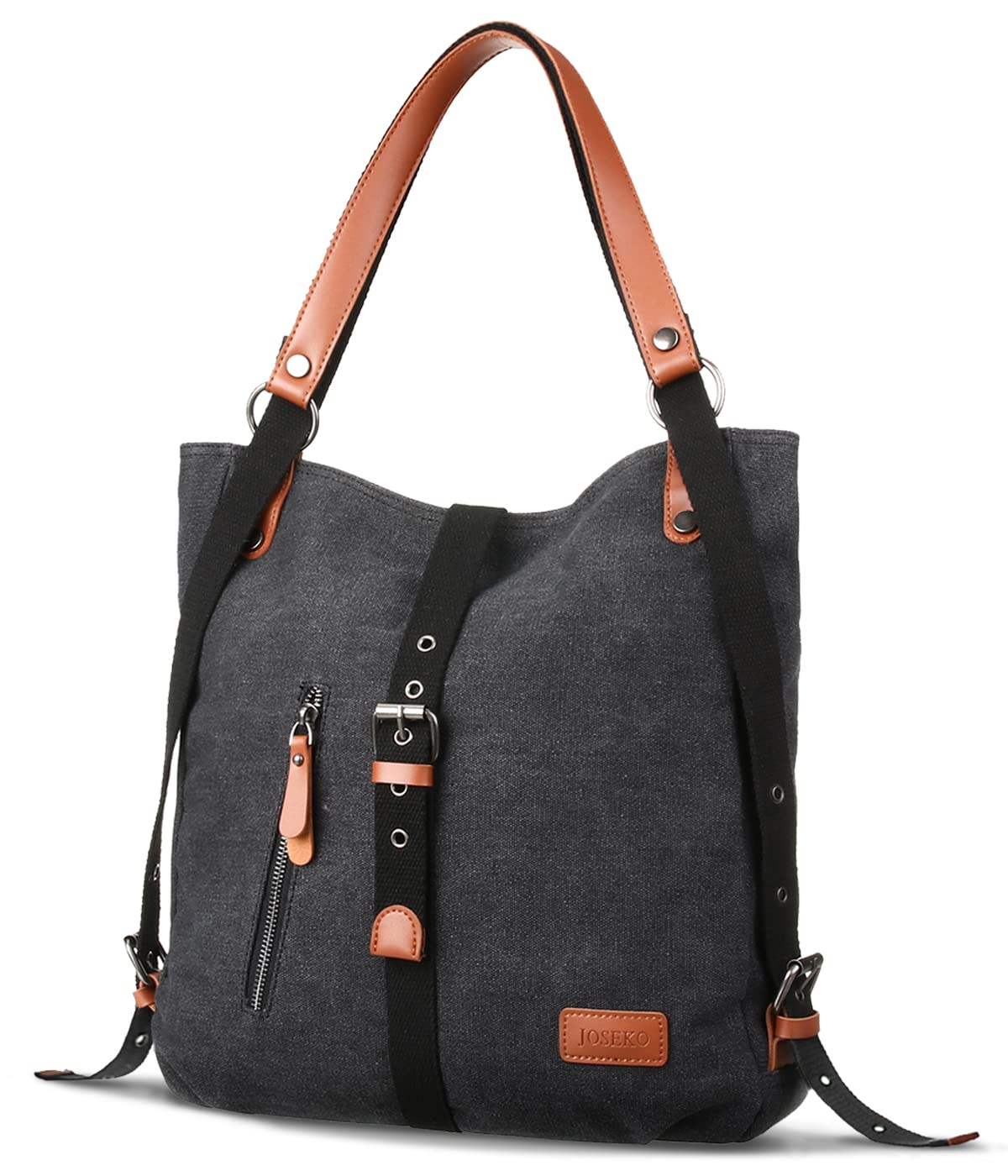 Stylish Canvas Tote Bag for Women - Versatile Shoulder Bag, Handbag & Convertible Backpack - Perfect for Work, School, Travel & Everyday Use | JOSEKO Casual Hobo Purse