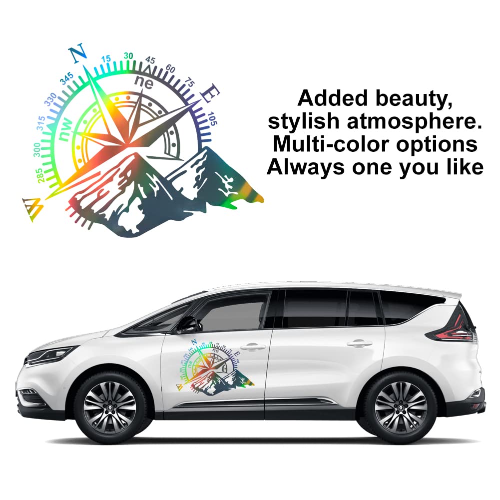 JSCARLIFE Car Compass Decal - 23.6