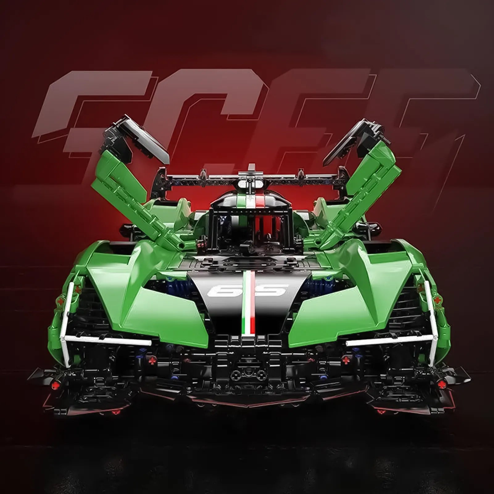 LEGO-Compatible MOC SC65 Super Racing Car Building Kit - 1:8 Scale Model with 2980 Pieces for Adults & Collectors - Perfect for Display, DIY Projects & Racing Car Enthusiasts