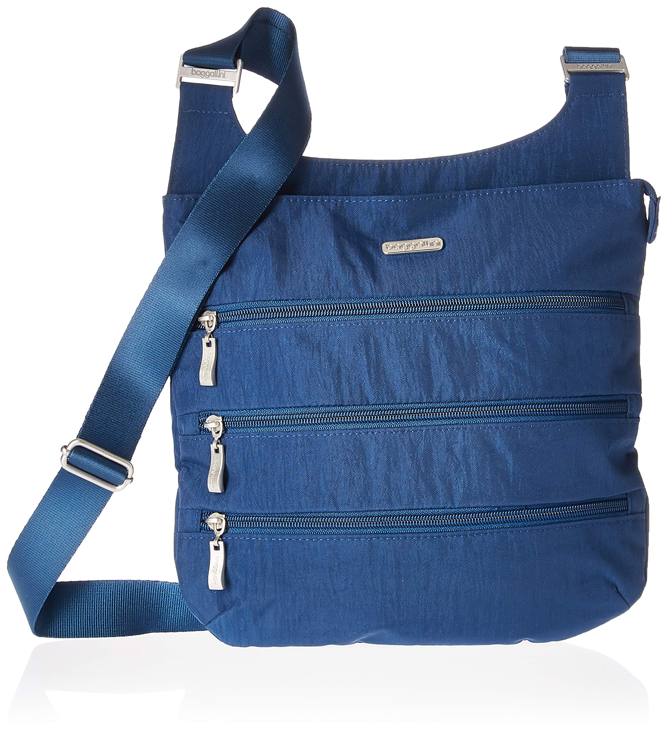 Baggallini Big Zipper Travel Crossbody Bag - Stylish & Secure Anti-Theft Purse for Women | Perfect for Airplane, Commute & Everyday Use