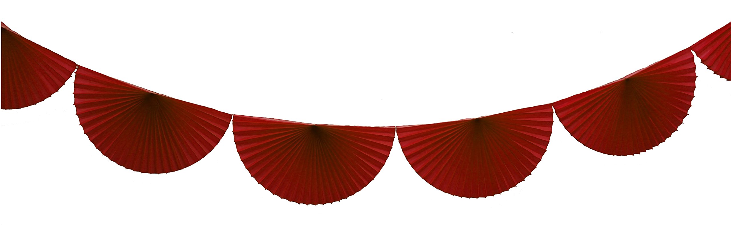 10 Foot Red Tissue Paper Bunting Garland - Party Decorations for Birthday, Wedding, Baby Shower & Holiday Celebrations