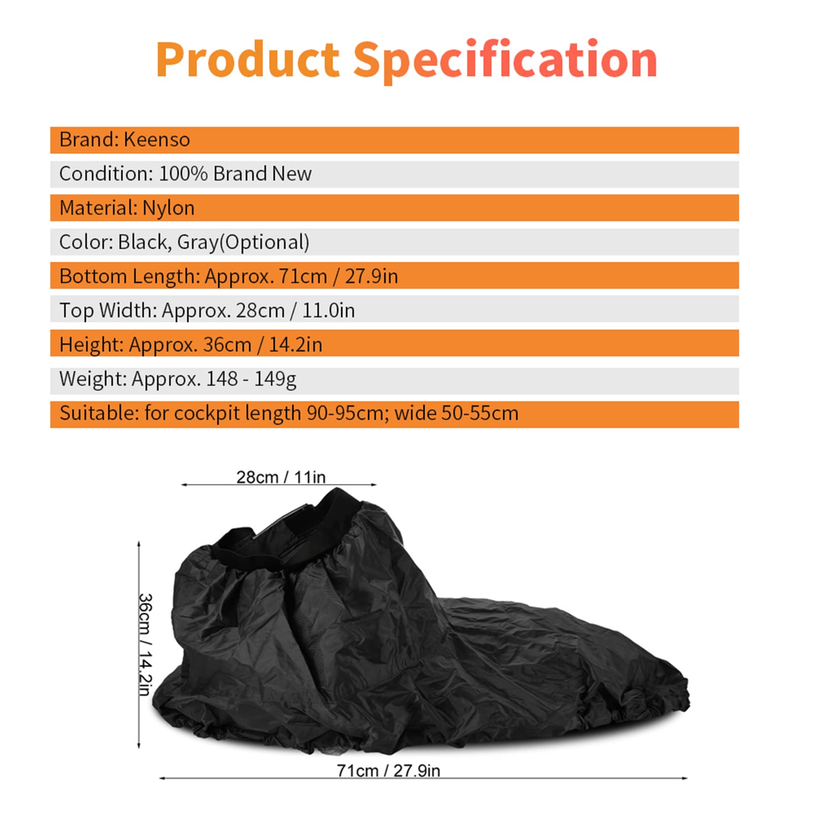 **Cocoarm Universal Adjustable Waterproof Kayak Spray Skirt - Nylon Kayaking Skirt for Canoeing & Whitewater Rafting - Perfect for Kayak Accessories & Water Sports Gear**    *(Use Case: Ideal for kayaking, canoeing, whitewater rafting, and outdoor water adventures to keep you dry and secure in rough conditions.)*