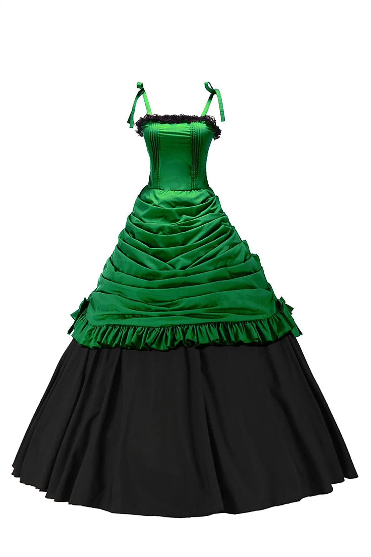 Elegant Sweet Southern Belle Civil War Lace Ball Gown Prom Jumper Skirt Dress - Vintage Antebellum Style Formal Wear for Historical Reenactments, Costume Parties & Special Occasions