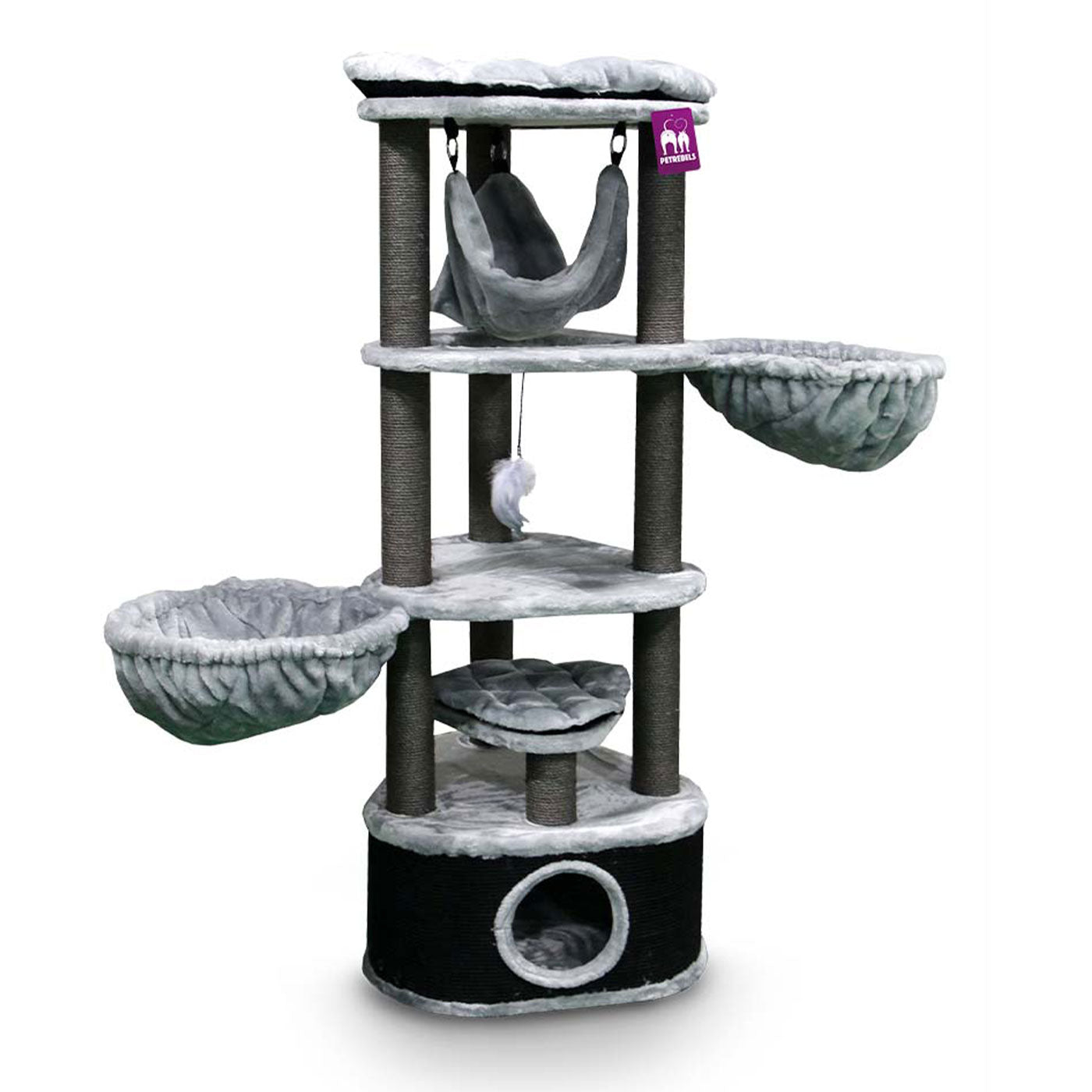 Premium 160cm Cat Tree for Large Cats - Kings & Queens Catharina Cat Tower with Scratching Posts & Perches - Perfect for Indoor Play, Climbing & Relaxation