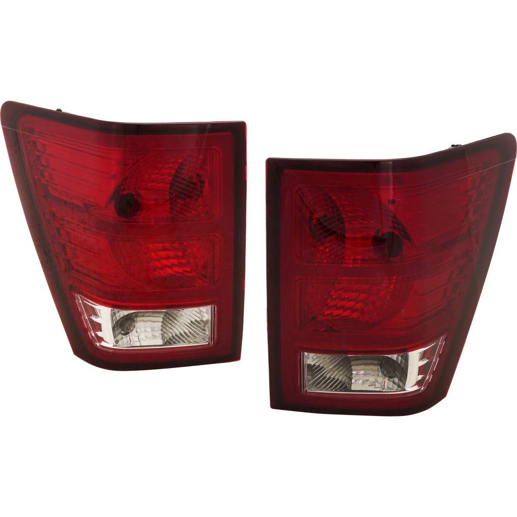 2007-2010 Jeep Grand Cherokee Replacement Tail Lights Pair - Driver & Passenger Side CH2800172 CH2801172 - Compatible with 55079013AB/AC 55079012AB/AC - Perfect for Jeep Wrangler & SUV Lighting Upgrades