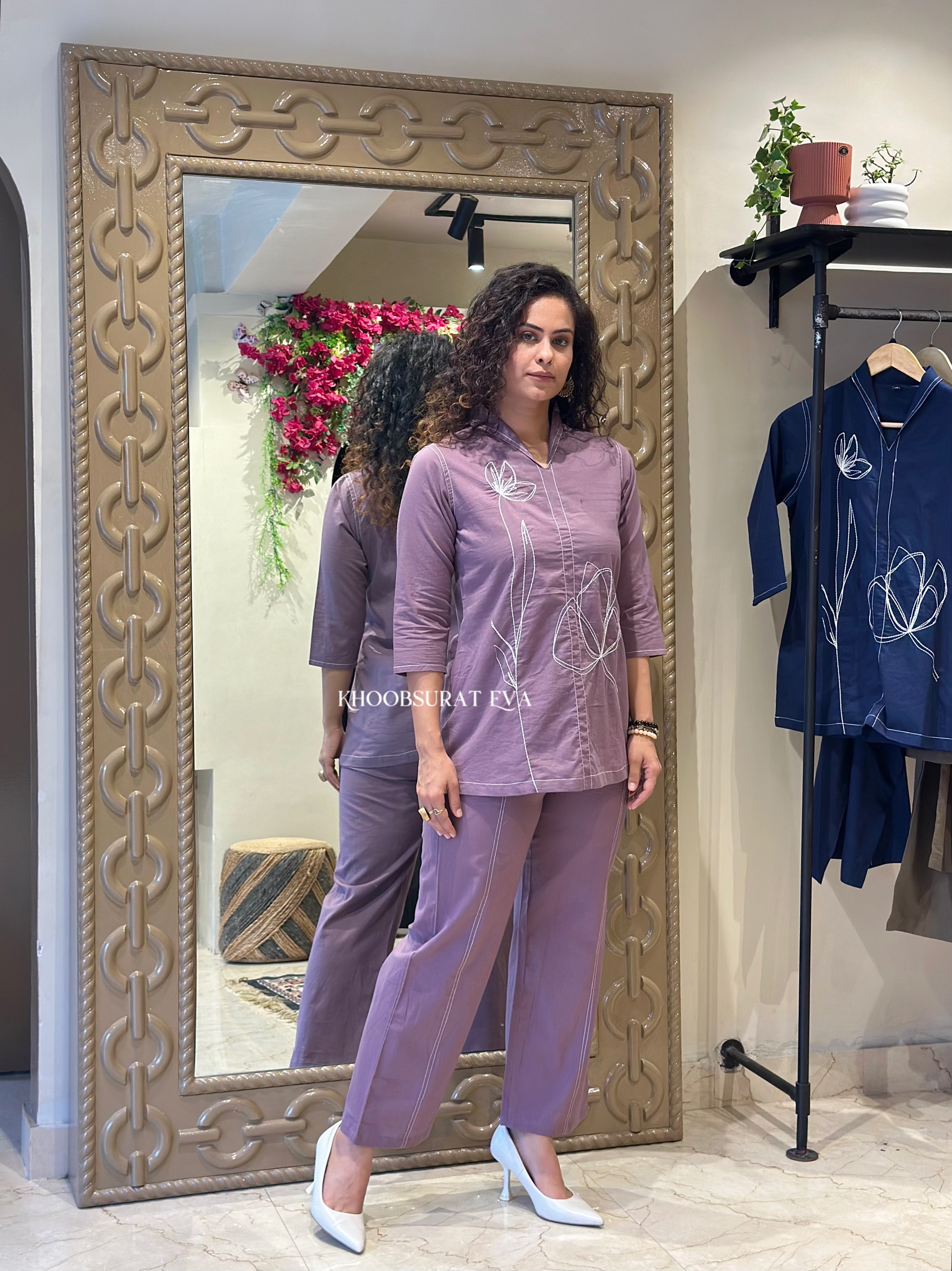 Parisian Pink Matching Outfit Set - Women's Elegant Two-Piece Coord for Casual Wear & Date Nights