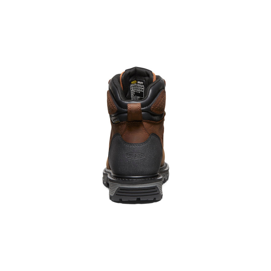 Men's Camden 6 Waterproof Work Boot with Carbon Toe - Leather Brown/Black - Durable Safety Shoes for Construction, Hiking & Outdoor Work