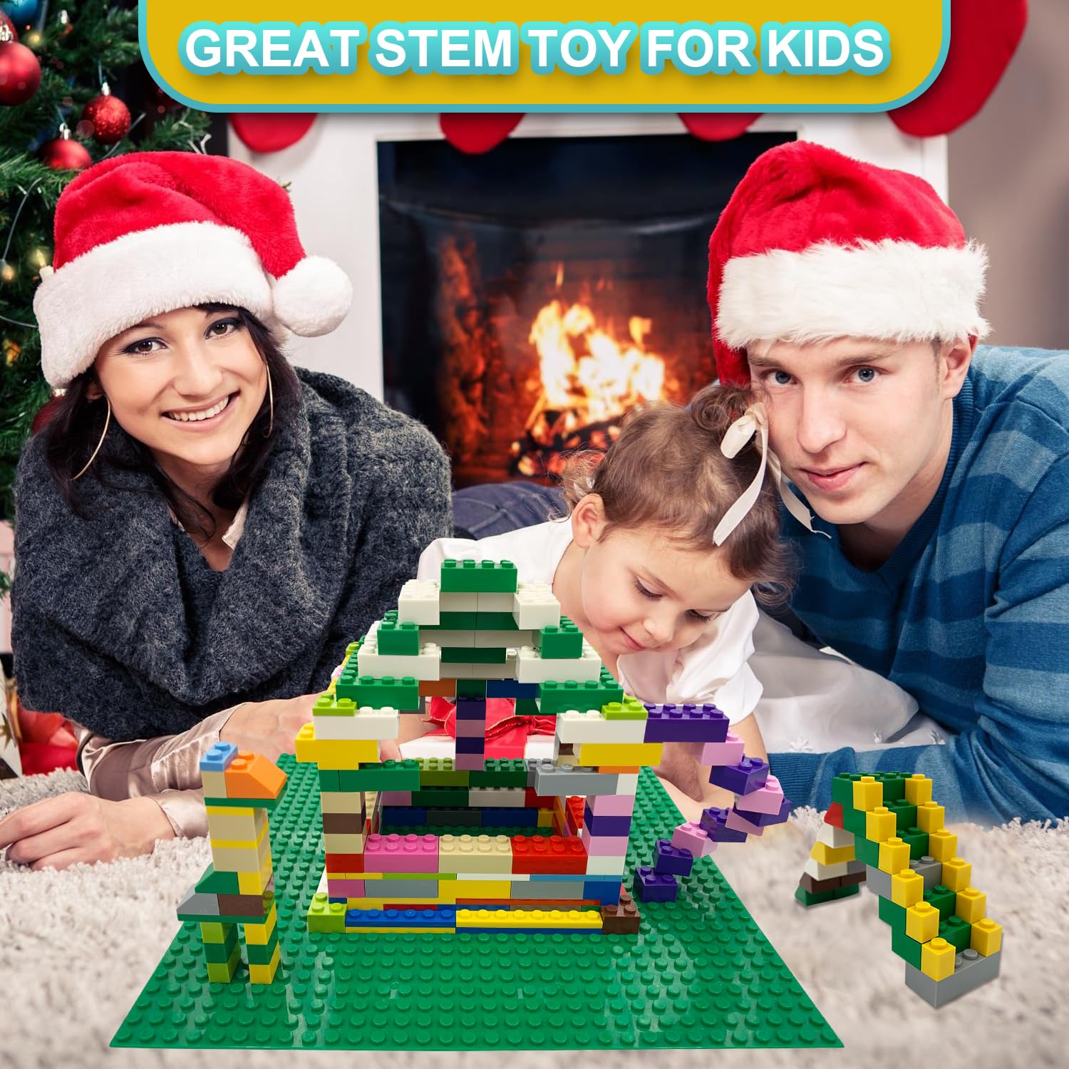 300-Piece Bulk Building Bricks Set - Classic Lego-Compatible Blocks in Random Colors & Shapes for Kids' Creative Play, STEM Learning & DIY Projects