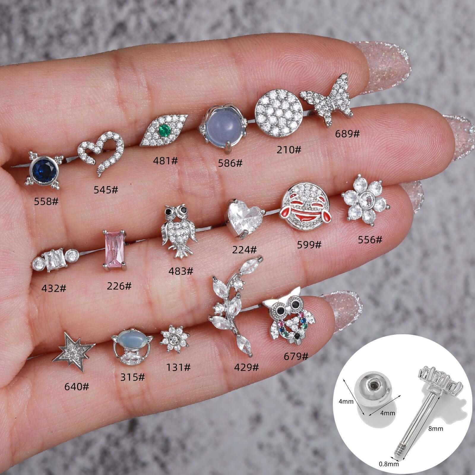 20G Cute Animal Helix Rose Gold Daith Stud Earrings for Women | Cartilage Piercing Jewelry | Perfect for Everyday Wear & Gifts | EGD0558
