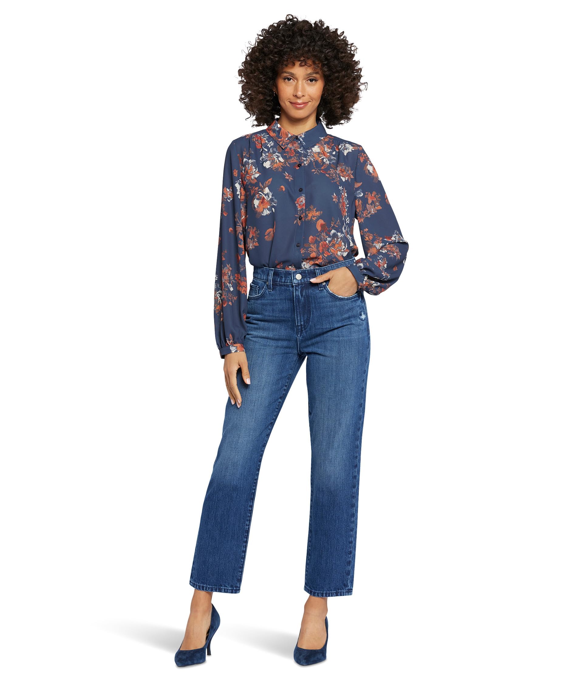 NYDJ Women's Charlotte Relaxed Fit Stretch Denim Jeans - Comfortable High Waist Trousers for Casual Wear & Everyday Outfits
