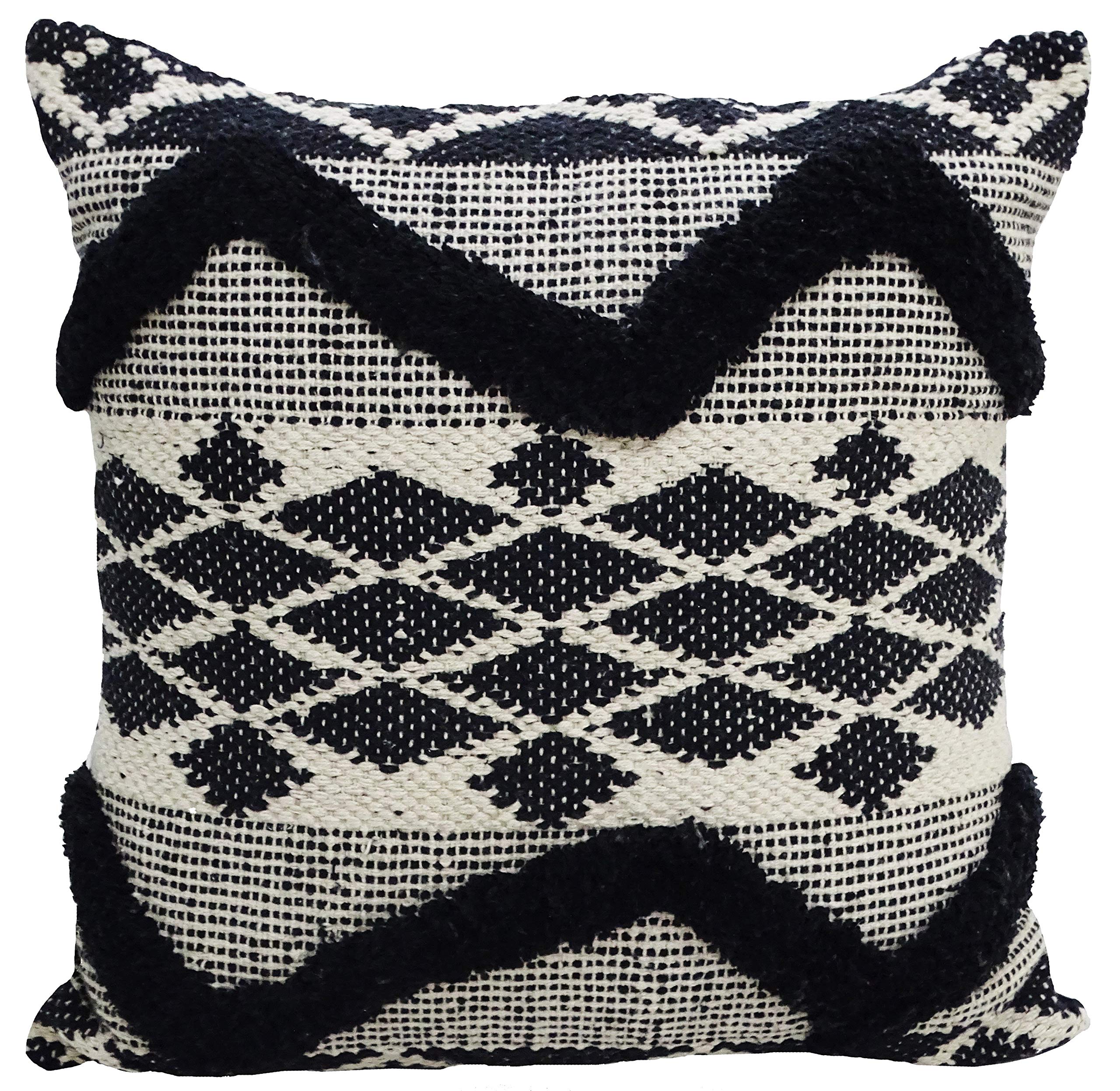 Chicos Home Decorative Tufted Chevron Pillow 20x20 Inches - Stylish Couch Throw Pillow for Living Room, Bedroom & Sofa Decor