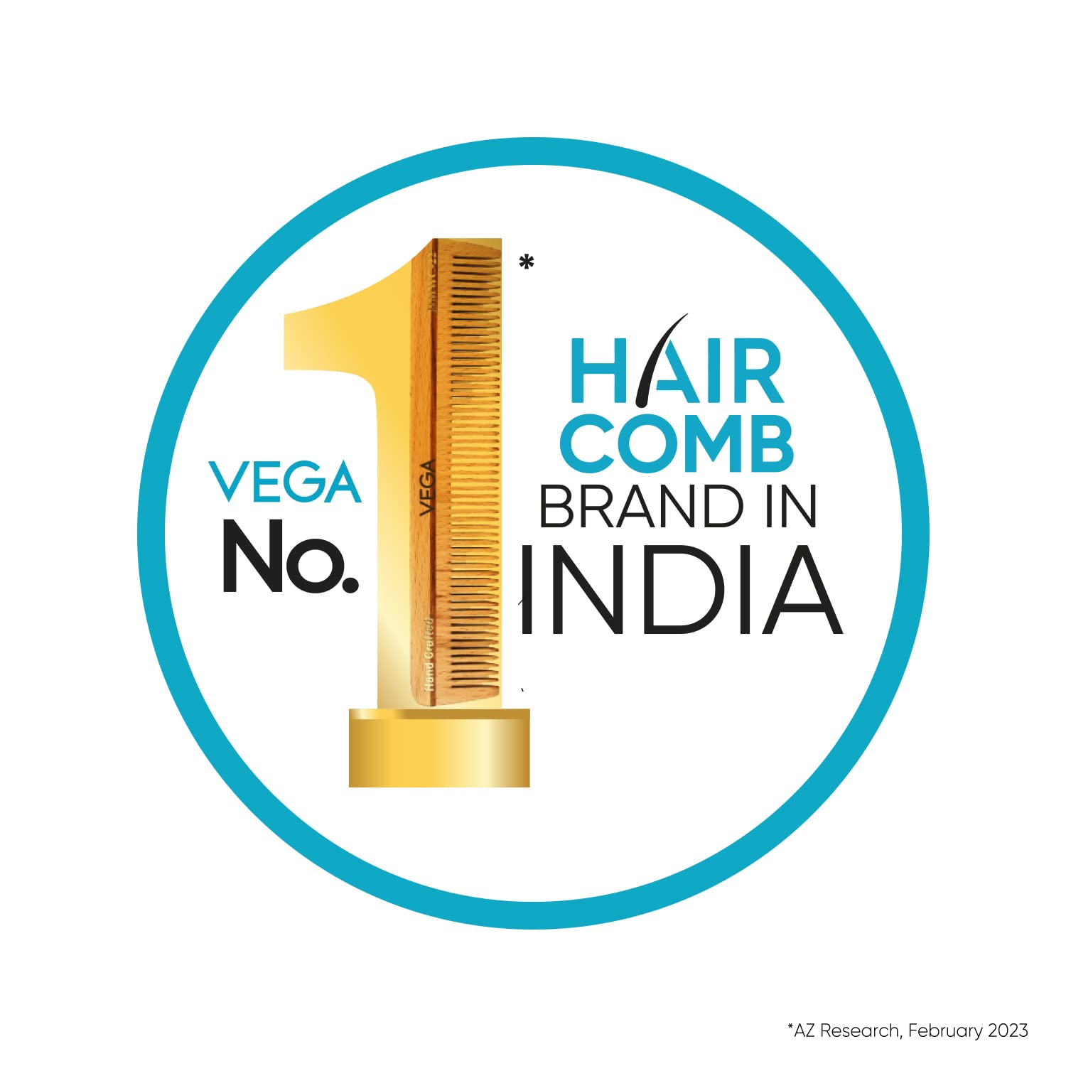 Vega Tail Hair Comb for Women - India's No.1 Hair Comb Brand (AC-06) - Perfect for Styling, Detangling & Volume Boost at Home or Salon