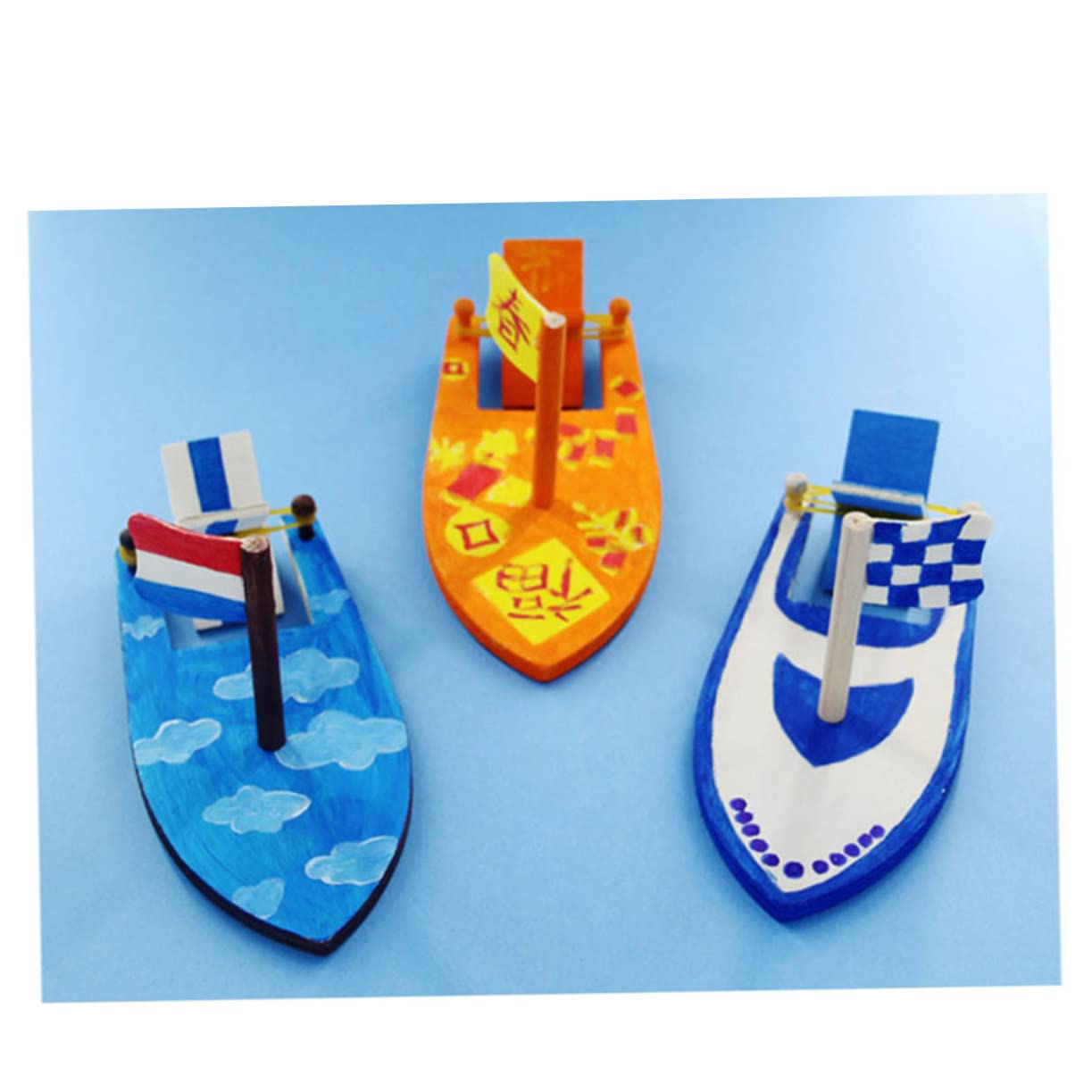 Milisten 4-Piece Unfinished Wooden Boat Craft Kit - DIY Painting Wooden Toys, Brain Teaser Puzzles & Handmade Bamboo Statues for Kids | Perfect for Arts & Crafts, STEM Learning & Creative Play