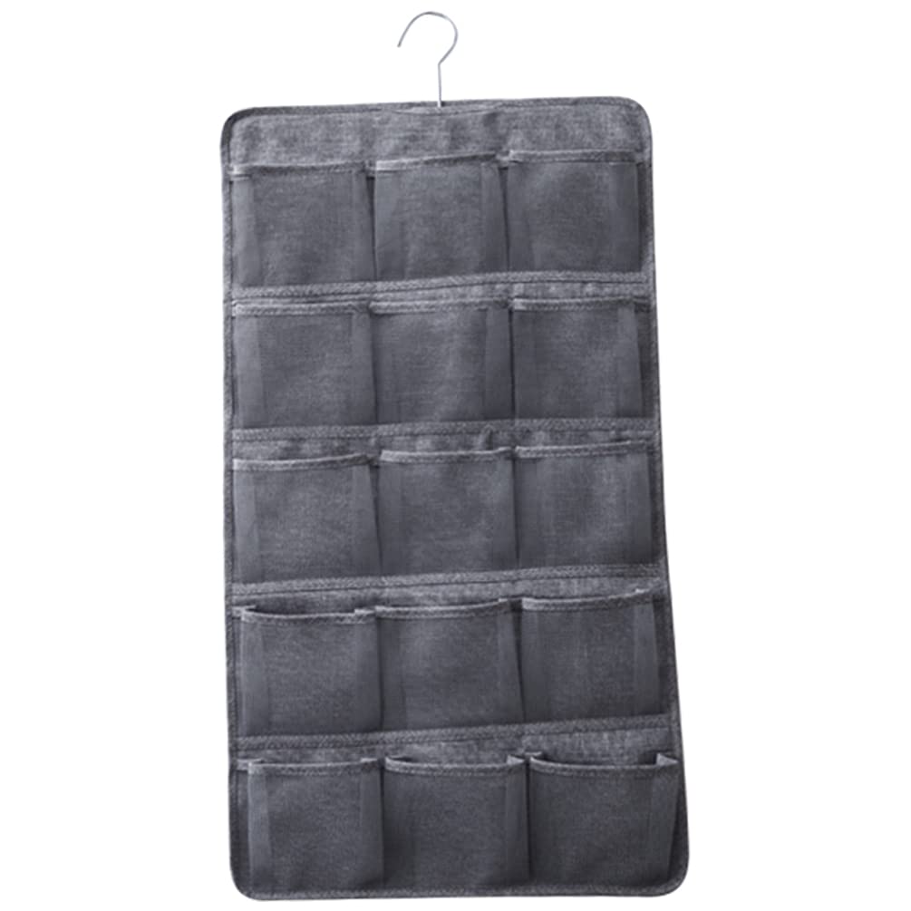 Toyvian Closet Hanging Underwear Storage Organizer - 6-Pocket Wardrobe Pouch for Socks, Bras & Briefs - Space Saving Gray Home Storage Bag for Bedroom & Travel
