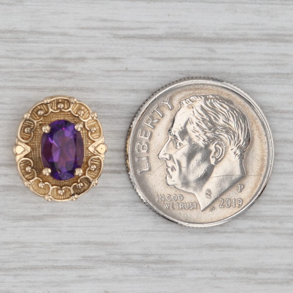 0.70ct Amethyst Solitaire Slide Bracelet Charm in 14k Yellow Gold by Richard Glatter - Elegant Jewelry for Women, Perfect for Weddings, Anniversaries & Special Occasions