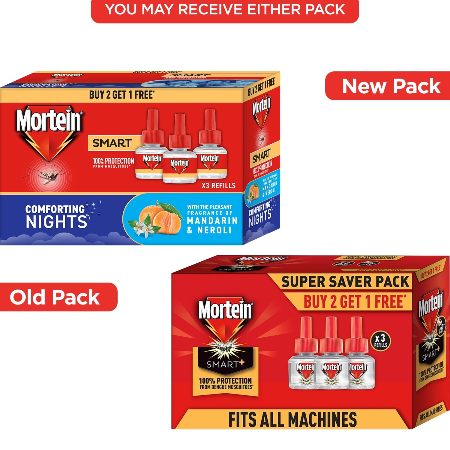 Mortein SmartPlus Mosquito Repellent Refill 45ml x 3 Pack - Insect Killer for All Machines | 100% Dengue Protection | Indoor & Outdoor Use for Home, Camping, Travel