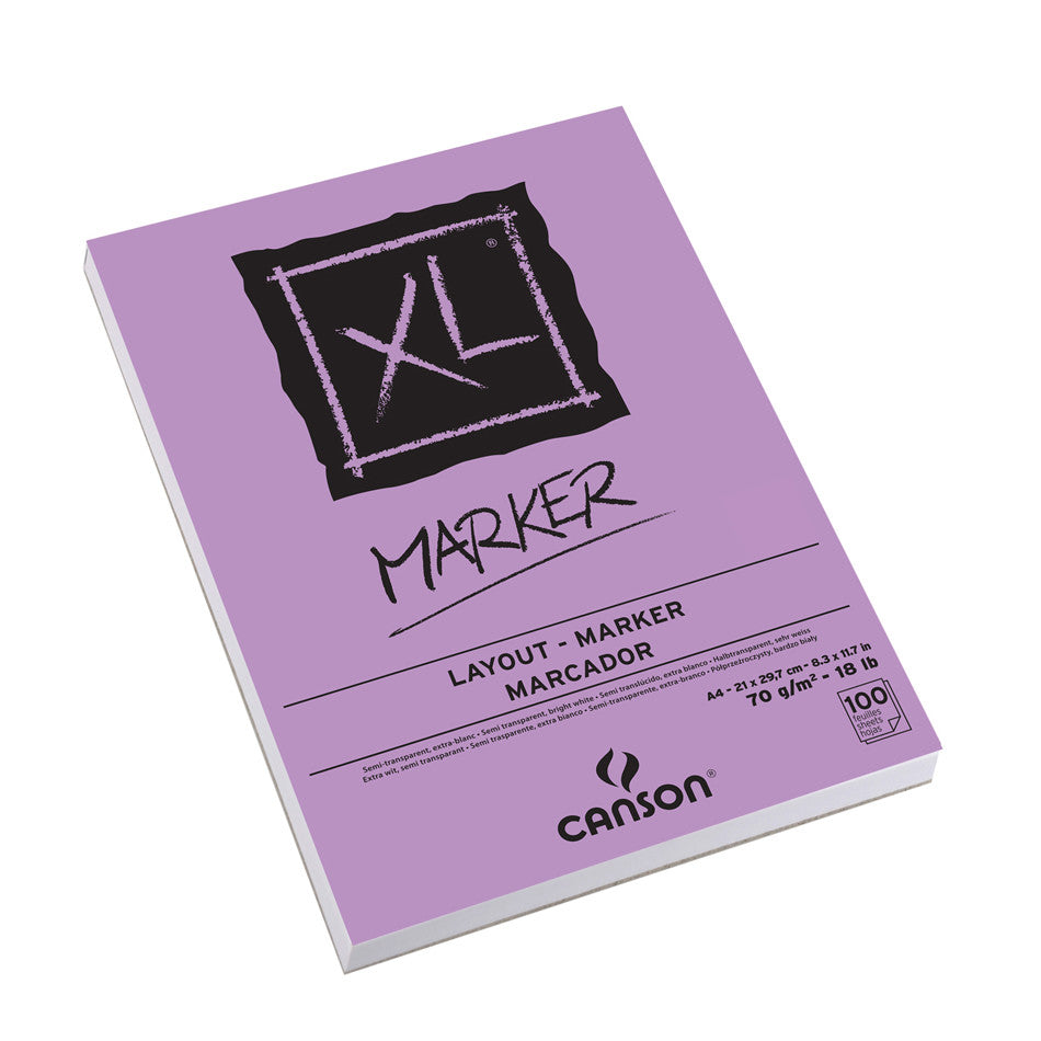 Canson XL Marker Pad A4 - Premium Bleed-Proof Paper for Artists, Sketching & Calligraphy - Ideal for Alcohol Markers, Watercolor & Mixed Media Projects