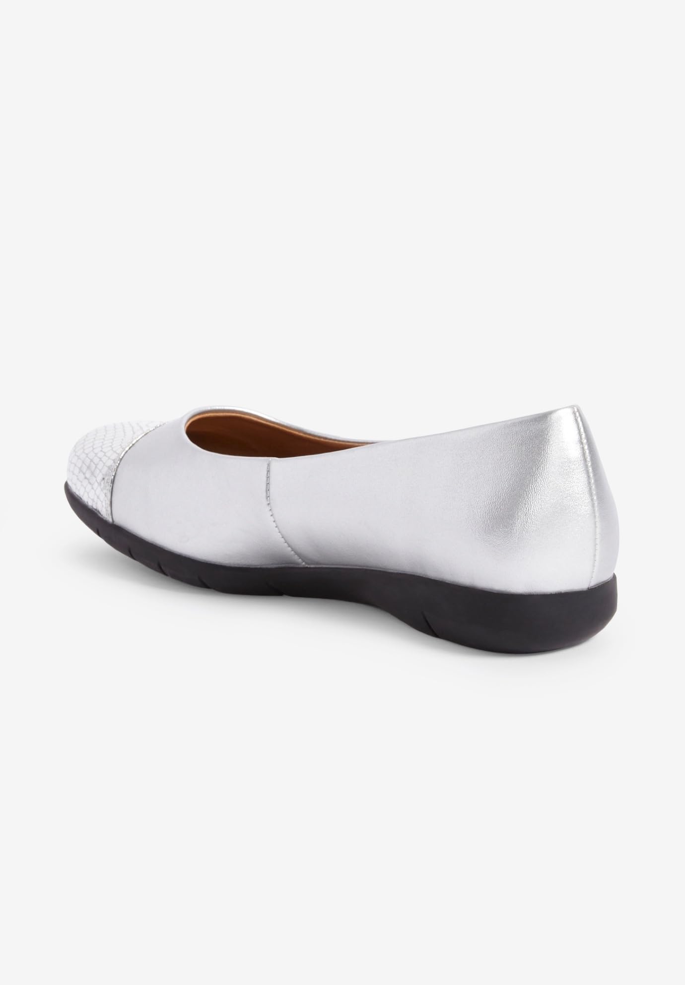 Comfortview Women's Wide Width The Fay Flat - Comfortable Slip-On Shoes for Work, Travel & Everyday Wear