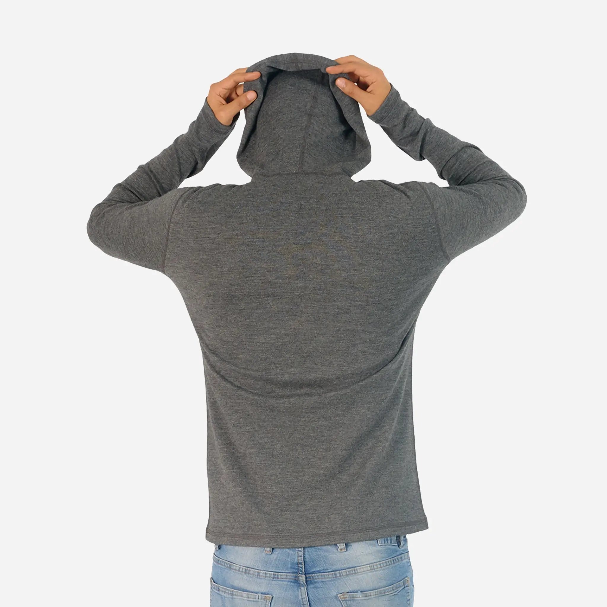 Men's Alpaca Wool Pullover Hoodie - 300 Lightweight Winter Sweater for Outdoor Activities & Casual Wear