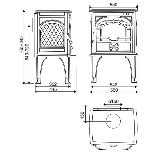 Dovre 425 CB Cast Iron Stove - High Efficiency Wood Burning Fireplace for Cozy Home Heating & Cabin Decor