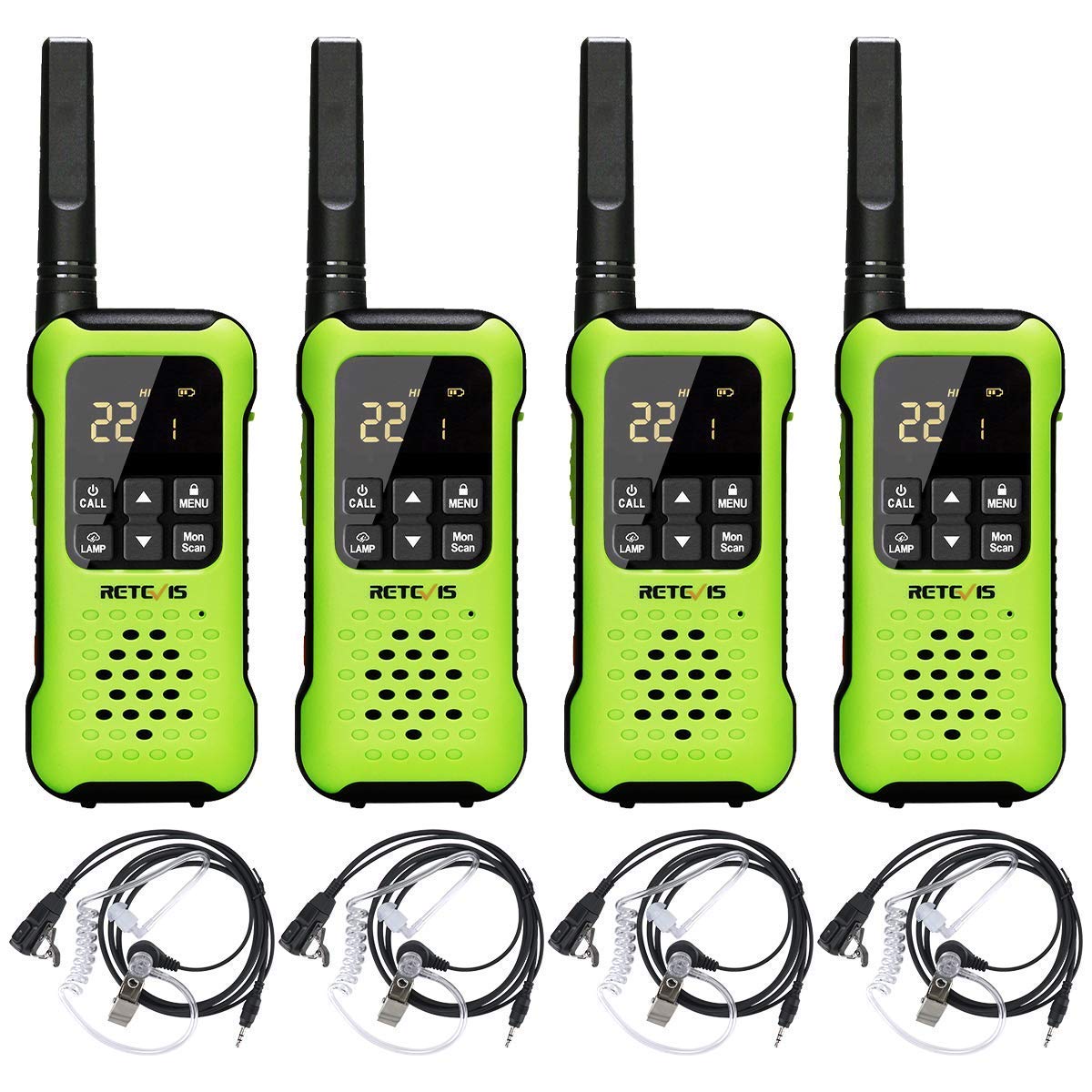 Retevis RT49P Waterproof Walkie Talkies for Adults - IP67 Floating Long Range Two Way Radios with Earpieces, VOX NOAA SOS - Rechargeable Walkie Talkies for Skiing, Hiking, Fishing, Camping, Outdoor Adventures (4 Pack)