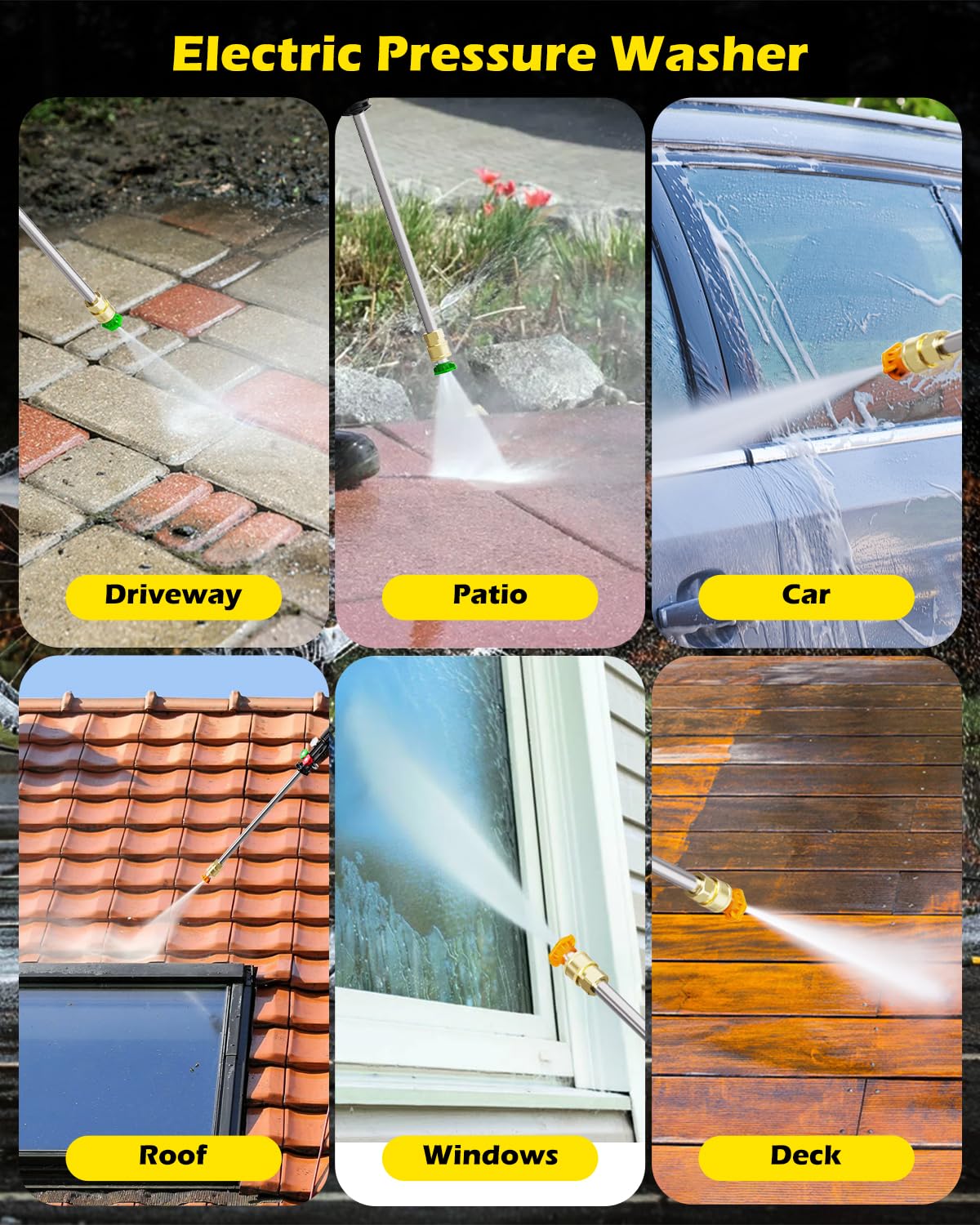 4800 PSI Electric Pressure Washer with Foam Cannon - 3.0 GPM High Power Cleaning Machine, 35FT Cord & 4 Nozzles - Perfect for Cars, Fences, Driveways, Patios and Home Deep Cleaning - Heavy Duty Outdoor & Indoor Cleaning Solution