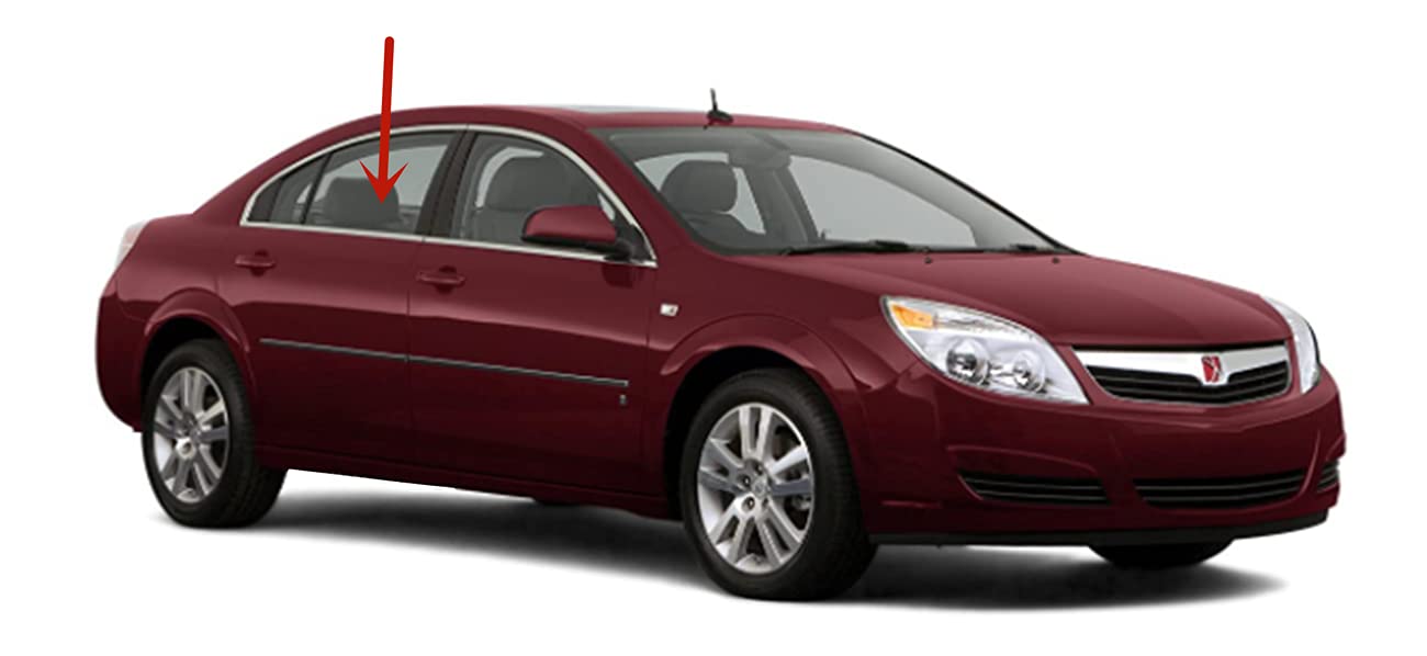 Passenger Side Rear Door Window Glass Replacement for Saturn Aura 2007-2010 - Right Side Car Window Repair Part for Sedan Models - Perfect for Auto Glass Replacement & Vehicle Maintenance