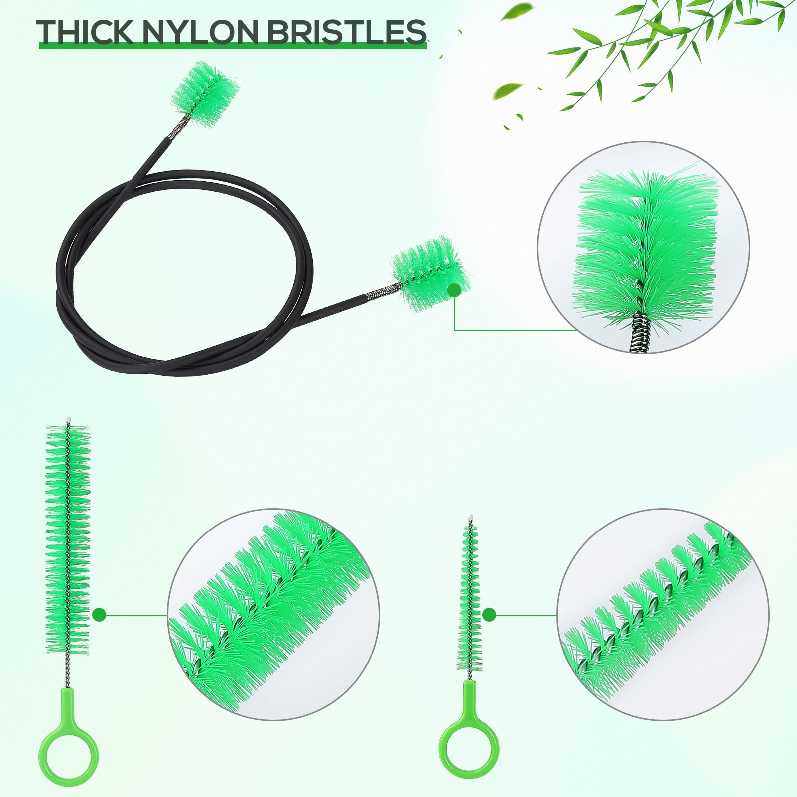 4-Piece Premium Cleaning Snake Brush Kit - 47