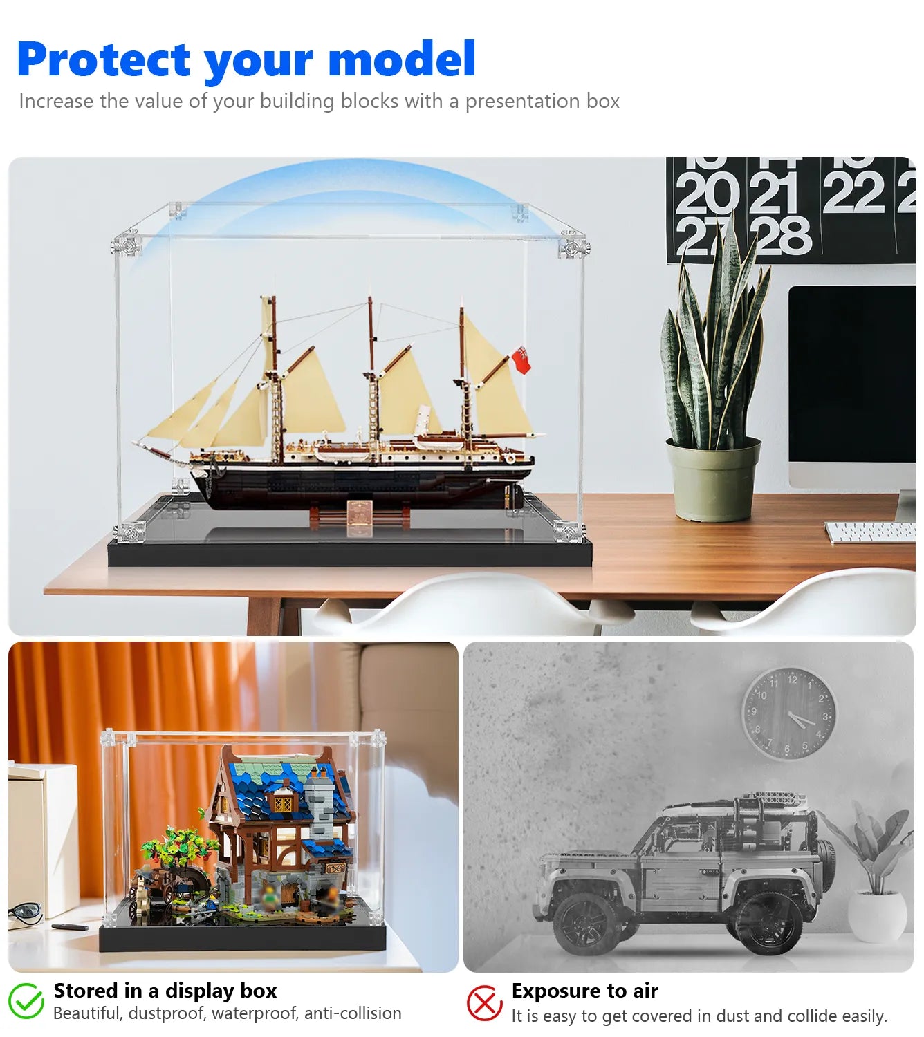 LEGO Icons The Endurance 10335 Display Case - Premium Acrylic Showcase for Ship Model Collection & Home Decor