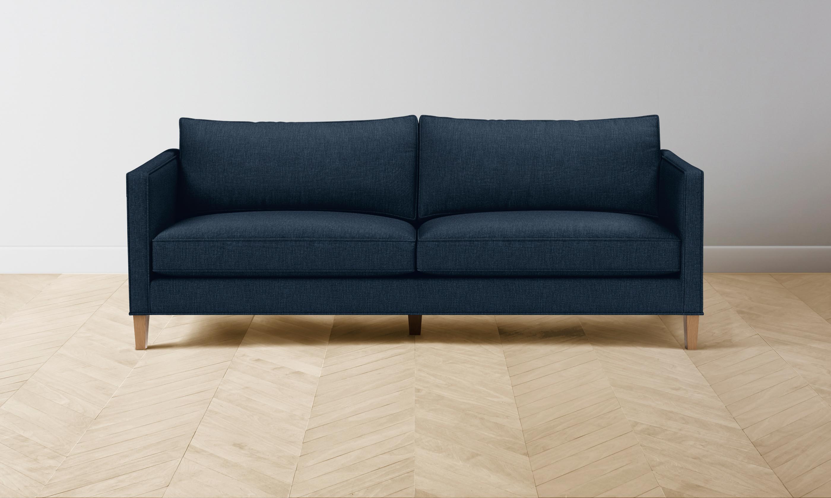 Crosby Performance Linen Weave Bay Sofa - Modern Living Room Furniture for Home & Office Comfort