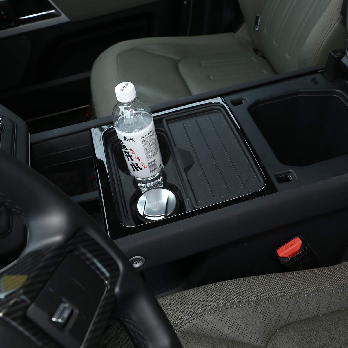 ABS Plastic Car Center Console Storage Box Frame Cover Trim for Land Rover Defender 110 2020 2021 - Durable Black Car Accessories for Organizing Phone, Keys & Small Items - Perfect for Off-Road Adventures & Daily Commute