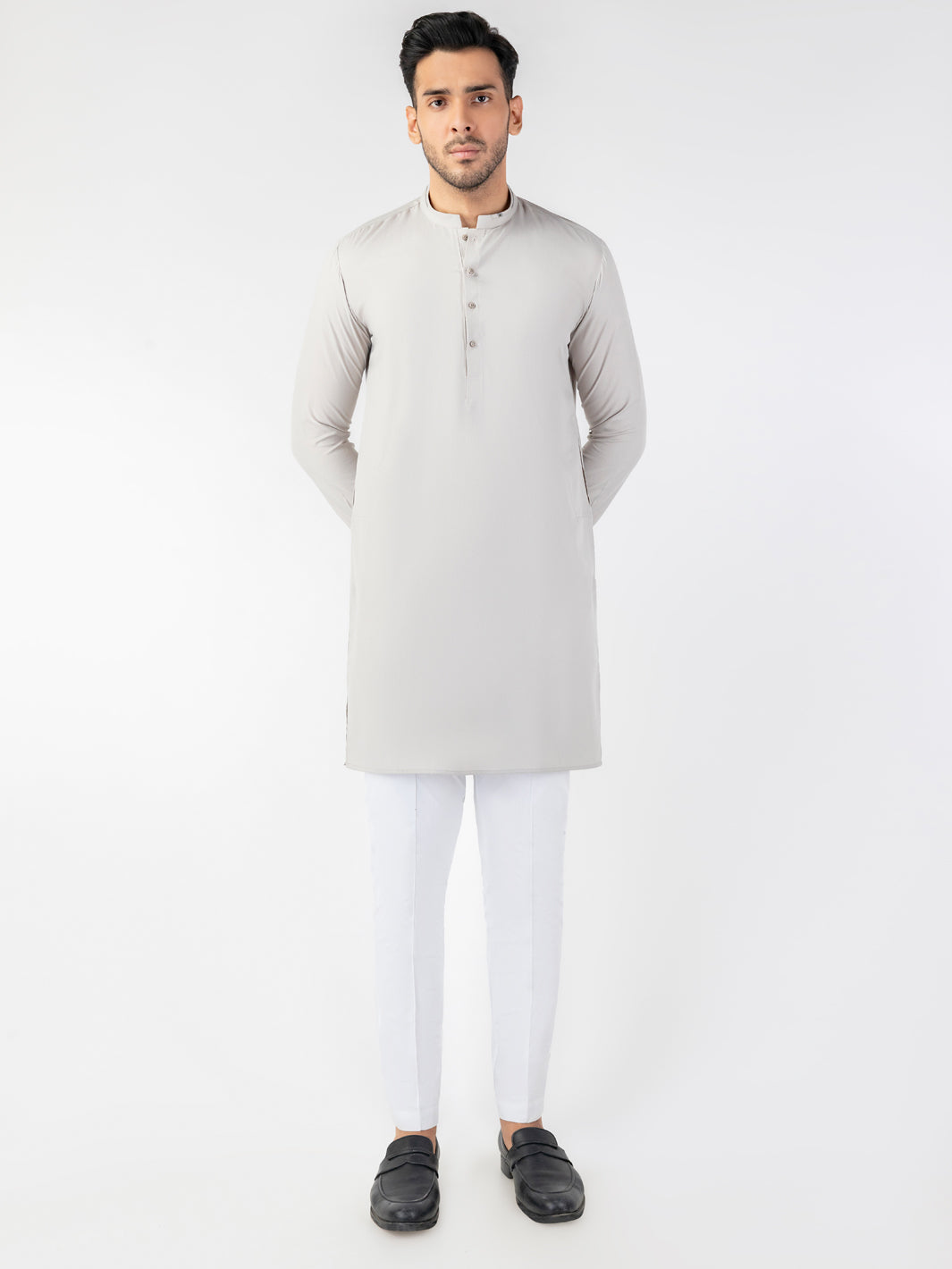 Stylish Blended Light Grey Kurta for Women | Comfortable Cotton Almirah Top | Perfect for Casual Wear, Festivals & Daily Outfits